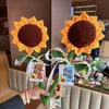 Ramo de Girasoles Simulados con Sentido de Ceremonia, Regalo del Día del Maestro, Ramo de Girasoles de Hilo, Pequeño Regalo de Gratitud para Maestros