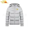 Chaqueta de Algodón Gruesa Desmontable con Capucha Nueva de Invierno para Hombre, Chaqueta Acolchada Cómoda y Cálida de Color Sólido Estampada