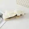 Presilha de Cabelo Banana com Laço de Cetim Vintage para Rabo de Cavalo Alto, Penteado Torcido com Acabamento de Luxo, Acessório de Cabelo