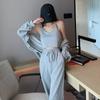 Traje Casual de Moda Deportiva Otoño Temprano Tendencia Nueva Versión Coreana Chaqueta Chaleco Holgado para Estudiante Conjunto de Tres Piezas