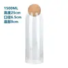 Botella de Vidrio de Borosilicato Alto con Tapón de Corcho, Recipiente Sellado para Té sin Plomo, Frasco para Especias de Cocina Doméstica, Botella para Almacenamiento de Granos