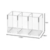 Organizador de Canetas Transparente de Plástico com 3 Compartimentos, Suporte de Mesa para Material de Escritório, Utensílios, Maquiagem e Uso Doméstico