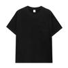 Camiseta de Bolsillo Lisa de Color Sólido de Marca de Moda Primavera y Verano Algodón Peinado de Peso Pesado 240g Manga Corta Casual Holgada Camisa para Pareja
