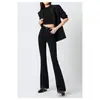 ¡Pantalones Negros de Supermodelo! Nuevos Pantalones Acampanados de Mezclilla Elásticos en Cuatro Direcciones para Otoño e Invierno, Nuevos Pantalones Largos Versátiles Adelgazantes de Cintura Alta 509