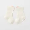 Calcetines para Bebé con Diseño de Orejitas Pequeñas, Calcetines de Malla de Algodón Delgado Absorbentes del Sudor para Verano, Calcetines sin Costuras con Puño Suelto para Bebés Gorditos, Calcetines de Media Caña