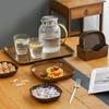 Plato para Escupir Huesos con Veta de Madera Hogareño Mesa de Comedor Pequeño Cuadrado Plato para Escupir Plato de Basura Mesa de Centro de Sala de Estar Semillas de Melón para Snacks Plato de Plástico