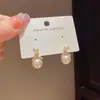 Brincos de Tarraxa Geométricos de Pérola e Zircônia Simples Versáteis Clássicos Atacado