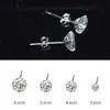 Aretes Clásicos de Zirconia de Cuatro Garras para Hombre, Pequeños Aretes Brillantes de Diamante, Sencillos Elegantes, Estilo Versátil, Modernos 3456m