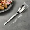 Colher de Aço Inoxidável 316L em Formato de Diamante para Uso Doméstico, Colher de Sopa, Pegador de Melancia, Colher para Misturar Arroz, Colher Espessa com Cabo Longo