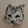 Suministro Transfronterizo Mascarilla Facial de Gato Mascarilla de Zorro Luminosa Estilo Japonés Hefeng Pintada a Mano Máscara de Baile de Halloween Femenina COS