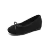 211A-7 Aumento de Altura Interior 5cm~Arco Cuadrado Retro Zapatos Planos Piel Gamuza Francesa Slip-On Zapatos Peludos