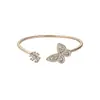 Asas de Borboleta Névoa de Pêssego~Pulseira Borboleta de Zircônia Estilo Coreano Pulseira Doce Estilo Design de Nicho Joia de Luxo Leve Sensação de Alto Padrão