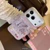 Estilo Fofo e Feminino Adequado para Capa de Celular Apple 17 iPhone 16 Pro Transparente com Glitter e Desenho de Cachorrinho para 18/15 com Pequeno Porta-Cartões