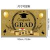 Nueva pancarta de la temporada de graduación de Amazon con fondo de tela con tema de oro negro, pancarta de graduación, pancarta de puerta, pareado para mapear la producción