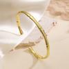 Aogu Venta Caliente Transfronteriza Chapado en Cobre Oro 18K Pulsera Abierta de Bambú Lisa para Mujer INS Nicho Simple Pieza de Mano de Alta Gama