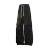 Pantalones de paracaidista rectos holgados de marca de moda para hombre, primavera y otoño, con cordón, cortavientos, casual