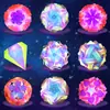 Festival da Primavera Ano Novo Laser Colorido Brilhante Redondo Gradiente Arco-Íris Lanterna de Mão Plástico Materiais de Artesanato Infantil para Exibição