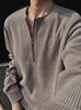Suéter com zíper meio masculino primavera nova marca de moda textura alta qualidade camiseta de manga comprida camisa de base interna casual masculina