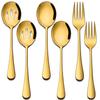 Pratos transfronteiriços de aço inoxidável Spoon Colander Public Fork Hotel Restaurant Public Dishes Spoon Tableware Set of 6