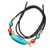 Collar Turquesa Cadena Clavícula Amarillo Dios de la Riqueza Colgante Lateral Estilo Étnico Nueva Moda China Joyería Unisex Fuente en Vivo