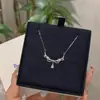 Collar de Plata de Ley S925 con Encaje de Encaje Gota de Agua Circonita para Mujer Lujo Accesible Estilo Ins de Gama Alta Cadena Versátil para Clavícula