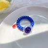 Anillo para el cabello con forma de cara sonriente de Pap, accesorio para el cabello con línea telefónica, color fluorescente, estilo japonés y coreano, ideal para celebrantes de internet, combina con todo, 2022