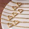 Colar Coração Vazado Francês Mais Vendido Aço Inoxidável Banhado a Ouro Real 18K Pulseira Simples Elegante Estilo Ins Transfronteiriço