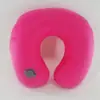 Almohada en forma de U con una gran apertura para inflado rápido, funda de felpa, núcleo de PVC, soporte para el cuello y antifaz, una almohada de viaje portátil para el soporte de la columna cervical