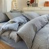 Algodón Puro 2025 Nuevo Juego de Cama de Cuatro Piezas Funda de Edredón a Cuadros de Algodón Puro Sábanas Ropa de Cama para Dormitorio de Primavera y Otoño