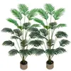 Pegamento suave planta verde hojas de hierro decoración sala de estar europea palmera artificial en maceta interior suelo anémona planta verde venta al por mayor