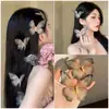 2024 Pinza para el Cabello de Malla Dulce de Doble Capa Mariposa Pinza para el Cabello Pinza para Flequillo de Mariposa Pinza Lateral Tocado Degradado Accesorios para el Cabello