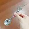 Aço Inoxidável 304 Colher em Formato de Coração com Nota Musical Utensílio de Mesa Multiuso Colher Pequena Colher Criativa de Sobremesa com Nota Musical Colher para Mexer no Chá da Tarde