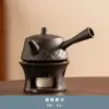 Juego de té kung fu de arcilla negra para uso doméstico, con portavelas para preparar té, estufa de té para calentar agua, tetera con asa y calentador de té