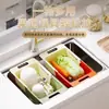 Estante retráctil extraíble para lavar verduras, Estante escurridor de almacenamiento en forma de cuenco, Cesta escurridora multiusos ajustable para fregadero de cocina