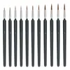 Transfronterizo 10 Pinceles de Nailon Mango de Plástico Azul Set de Pinceles Acrílico Gouache para Niños Pincel Plano Pincel de Gancho Pincel para Óleo