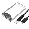 Caja de disco duro móvil USB 3.0 de suministro de espejo cruzado usb3 0 a caja serial de disco duro SATA transparente venta al por mayor