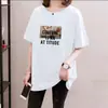 Camiseta de Manga Corta Estampada de Moda para Mujer, Estilo Nuevo Verano 2026, Longitud Media, Corte Holgado, Tallas Grandes, Top Adelgazante