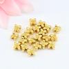 18k trevo de ouro perfurado contas soltas contas artesanais DIY pulseira trançada corda contas colar acessórios
