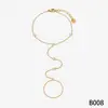 Pulsera de Cadena para Dedo de Venta Caliente Transfronteriza Simple y Elegante Zirconia Brillante Cadena de Muñeca Joyería de Acero Inoxidable Chapada en Oro