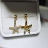Acessórios de brinco DIY S925 agulha de prata 14k cor de ouro terno de veado brinco de pérola pingente titular vazio vendas diretas