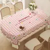 Nova Toalha de Mesa de Desenho Animado Impermeável e à Prova de Óleo Sem Lavagem Estilo Creme Toalha de Mesa PVC Mesa de Jantar Mesa de Café Cobertura de Mesa Oval
