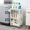 Bainabang Reposacabezas Tipo Piso con Ruedas Rodantes Estante de Almacenamiento de Líquido para Lavar Ropa Artículos de Tocador Estante de Almacenamiento para el Hogar del Baño