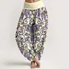 Pantalonas Casuais Versáteis de Moda Estilo Novo Europeu e Americano Transfronteiriço com Estampa Digital 3D Algodão Puro Estampado Diretamente Pantalonas Thai Femininas para Primavera e Verão