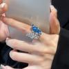 Anillo abierto de mariposa electrochapado de alta calidad para mujer, estilo nicho, ligero, de lujo, de alta calidad, estilo frío, anillo de diamantes, joyería de mano.