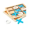 Jogo de Tabuleiro de Madeira Transfronteiriço Jogo da Velha Três em Linha Tic-Tac-Toe Brinquedo Grade de Nove Quadrados Peças de Xadrez de Três Peças Jogo de Batalha Interativo Pai-Filho para Mesa