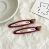 Presilha de Cabelo Versátil de Alta Qualidade Estilo Coreano em Formato de Coração para Franja e Arrumação do Cabelo, Grampo de Cabelo Moderno para a Parte de Trás da Cabeça com Design de Gotejamento de Óleo Bb