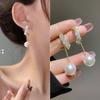 Aretes de Aguja de Plata S925 Zircón Perla ins Simple Sentido de Alta Gama 2023 Nuevos Aretes Elegantes de Moda para Mujer