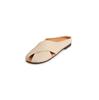 Novas sandálias de meia-calça de couro de vaca trançadas cruzadas com bico fechado para mulheres, calçados casuais de verão, chinelos planos de calçar