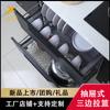 Estante de Almacenamiento Extraíble de Cajón de Acero Inoxidable Ouhongzhi de Tres Lados de Doble Capa para Tazones y Platos, Escurridor de Platos Anti-Huellas Dactilares