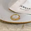 Anillo Flor de Circonia Colorida Dopamina Jardín de Monet para Mujer Primavera/Verano Diseño Único Anillo Abierto Super Hada Accesorio para Mano